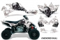 Preview: Checkered Skull Hintergrund = Weiß, Designfarbe = Schwarz für Suzuki LTR 450