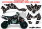 Preview: Butterfly Hintergrund = Schwarz, Designfarbe = Silber für Suzuki LTR 450