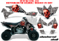 Preview: Checkered Skull Hintergrund = Silber, Designfarbe = Rot für Suzuki LTR 450