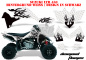 Preview: Diamond Flames Hintergrund = Weiß, Designfarbe = Schwarz für Suzuki LTR 450