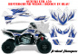 Preview: Tribal Flames Hintergrund = Weiß, Designfarbe = Blau für Suzuki LTR 450