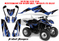 Preview: Tribal Flames Hintergrund = Schwarz, Designfarbe = Blau für Suzuki LTZ 250