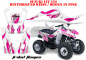Preview: Tribal Flames Hintergrund = Weiß, Designfarbe = Pink für Suzuki LTZ 250