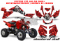 Preview: Checkered Skull Hintergrund = Rot, Designfarbe = Silber für Suzuki LTZ 400 2009+