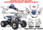 Preview: Checkered Skull Hintergrund = Weiß, Designfarbe = Blau für Suzuki LTZ 400 2009+