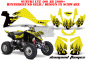 Preview: Diamond Flames Hintergrund = Gelb, Designfarbe = Schwarz für Suzuki LTZ 400 2009+