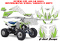 Preview: Tribal Flames Hintergrund = Weiß, Designfarbe = Grün für Suzuki LTZ 400 2009+