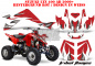 Preview: Tribal Flames Hintergrund = Rot, Designfarbe = Weiß für Suzuki LTZ 400 2009+