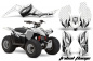 Preview: Tribal Flames Hintergrund =Weiß, Designfarbe = Schwarz für Suzuki LTZ 50
