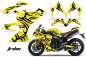 Preview: Tribe Hintergrund = Gelb, Designfarbe = Schwarz für Yamaha YZF R1 2009-2014