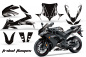 Preview: Tribal Flames Hintergrund = Schwarz, Designfarbe = Weiß für Yamaha YZF R1 2004-2006