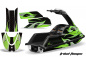 Preview: Tribal Flames Hintergrund = Schwarz, Designfarbe = Grün für Yamaha Superjet Freestyle (Runde Nase)