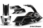 Preview: Tribal Flames Hintergrund = Schwarz, Designfarbe = Silber für Yamaha Superjet Freestyle (Runde Nase)