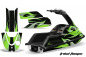 Preview: Tribal Flames Hintergrund = Schwarz, Designfarbe = Grün für Yamaha Superjet (Runde Nase)