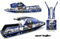 Preview: Mad-Hatter Hintergrund = Blau, Designfarbe = Weiß für Yamaha Superjet (Eckige Nase)