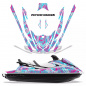 Preview: Psycho Kraken Hintergrund = Pink, Designfarbe = Teal Blau für Yamaha VX Cruiser/VX Deluxe 2015-2020