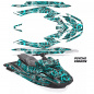 Preview: Psycho Kraken Background = Black, Design color = Teal Blue for Yamaha WaveRunner GP 1800R 21-23