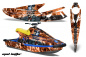 Preview: Mad Hatter Hintergrund = Orange, Designfarbe = Schwarz für Yamaha Wave Blaster 1993-1996