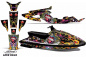 Preview: Ed-Hardy - LoveKills Schwarz für Yamaha Wave Raider 1994-1996