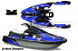 Preview: Tribal Flames Hintergrund = Schwarz, Designfarbe = Blau für Yamaha Wave Runner 3 1991-1996