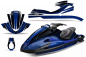 Preview: Geometrik Background = Black, Design color = Blue for Yamaha Wave Runner 2002-2005