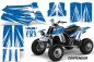 Preview: Contender Hintergrund = Blau, Designfarbe = Weiß für Yamaha Banshee YFZ 350