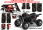 Preview: Checkered Skull Hintergrund = Schwarz, Designfarbe = Rot für Yamaha Banshee YFZ 350