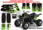 Preview: Diamond Flames Hintergrund = Schwarz, Designfarbe = Grün für Yamaha Banshee YFZ 350