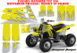 Preview: Diamond Flames Hintergrund = Gelb , Designfarbe = Silber für Yamaha Banshee YFZ 350