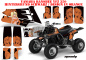 Preview: Mandy Hintergrund = Schwarz, Designfarbe = Orange für Yamaha Banshee YFZ 350