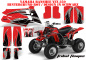 Preview: Tribal Flames Hintergrund = Rot, Designfarbe = Schwarz für Yamaha Banshee YFZ 350
