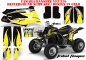 Preview: Tribal Flames Hintergrund = Schwarz, Designfarbe = Gelb für Yamaha Banshee YFZ 350