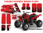 Preview: Diamond Flames Hintergrund = Rot, Designfarbe = Schwarz für Yamaha Banshee YFZ 350