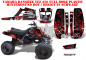 Preview: Toxicity Hintergrund = Rot, Designfarbe = Schwarz für Yamaha Banshee YFZ 350 Full Bore