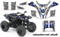 Preview: Checkered Skull Background = Silver, Design color = Blue for Yamaha Blaster YFS 200