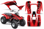 Preview: Contender Hintergrund = Rot, Designfarbe = Schwarz für Yamaha Breeze 125 1989-2007