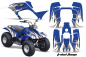Preview: Tribal Flames Hintergrund = Blau, Designfarbe = Weiß für Yamaha Breeze 125 1989-2007