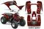 Preview: Widow Maker Hintergrund = Rot, Designfarbe = Schwarz für Yamaha Breeze 125 1989-2007