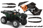 Preview: Checkered Skull Hintergrund = Schwarz, Designfarbe = Orange für Yamaha Grizzly 700/550 2007-2014