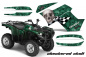 Preview: Checkered Skull Hintergrund = Grün, Designfarbe = Silber für Yamaha Grizzly 700/550 2007-2014