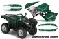 Preview: Checkered Skull Hintergrund = Grün, Designfarbe = Silber für Yamaha Grizzly 700/550 2007-2014