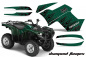 Preview: Diamond Flames Hintergrund = Grün, Designfarbe = Schwarz für Yamaha Grizzly 700/550 2007-2014