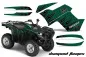 Preview: Diamond Flames Hintergrund = Grün, Designfarbe = Schwarz für Yamaha Grizzly 700/550 2007-2014