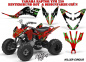 Preview: Killer Circus Hintergrund = Rot, Designfarbe = Grün für Yamaha Raptor YFM 250
