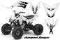 Preview: Diamond Flames Hintergrund = Weiß, Designfarbe = Schwarz für Yamaha Raptor YFM 250