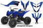 Preview: Diamond Flames Hintergrund = Blau, Designfarbe = Schwarz für Yamaha Raptor YFM 250