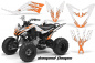 Preview: Diamond Flames Hintergrund = Weiß, Designfarbe = Orange für Yamaha Raptor YFM 250