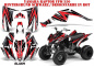 Preview: Slash Hintergrund = Schwarz, Designfarbe = Rot für Yamaha Raptor YFM 350