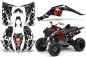 Preview: Checkered Skull Background = Black, Design color = Red for Yamaha Raptor YFM 350