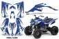 Preview: Tribal Flames Background = Blue, Design color = White for Yamaha Raptor YFM 350